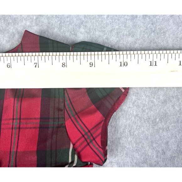 George Baby Dress 12M Red Plaid Check Ruffle Cap Sleeve Bowtie Flare Party Gown - Picture 7 of 15